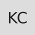 KC initials or logo in simple black text on light gray background