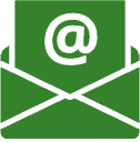 Green envelope icon with @ symbol representing email contact for Foothill Dental