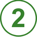 Green circle containing the number 2, indicating step two in a numbered sequence or process.